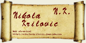 Nikola Krilović vizit kartica